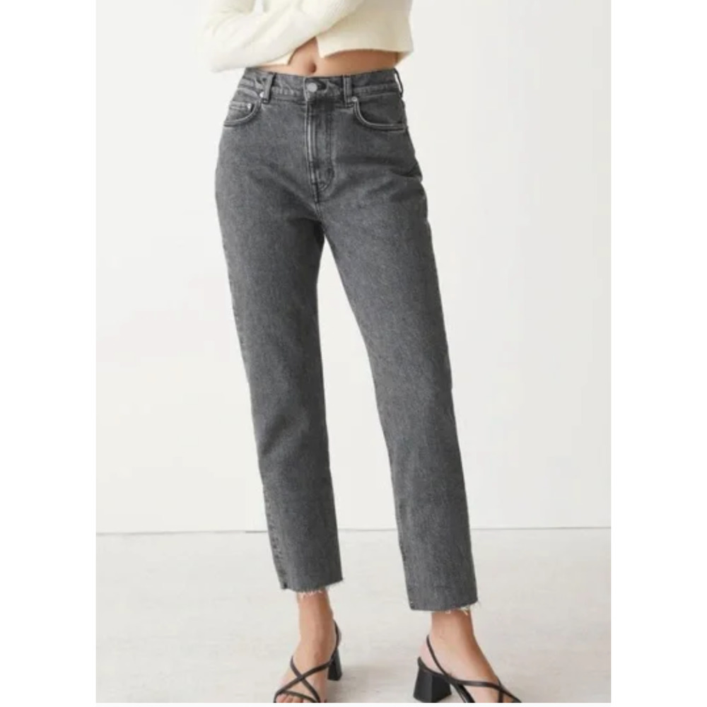 & Other‎ Stories Straight Mid Rise Jeans in Gray ~ 26